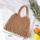 Round Straw Beach Bag Vintage Handmade Woven Shoulder Bag Raffia circle Rattan bags Bohemian Summer Vacation Casual Bags