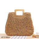 Round Straw Beach Bag Vintage Handmade Woven Shoulder Bag Raffia circle Rattan bags Bohemian Summer Vacation Casual Bags