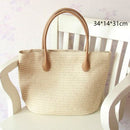 Round Straw Beach Bag Vintage Handmade Woven Shoulder Bag Raffia circle Rattan bags Bohemian Summer Vacation Casual Bags