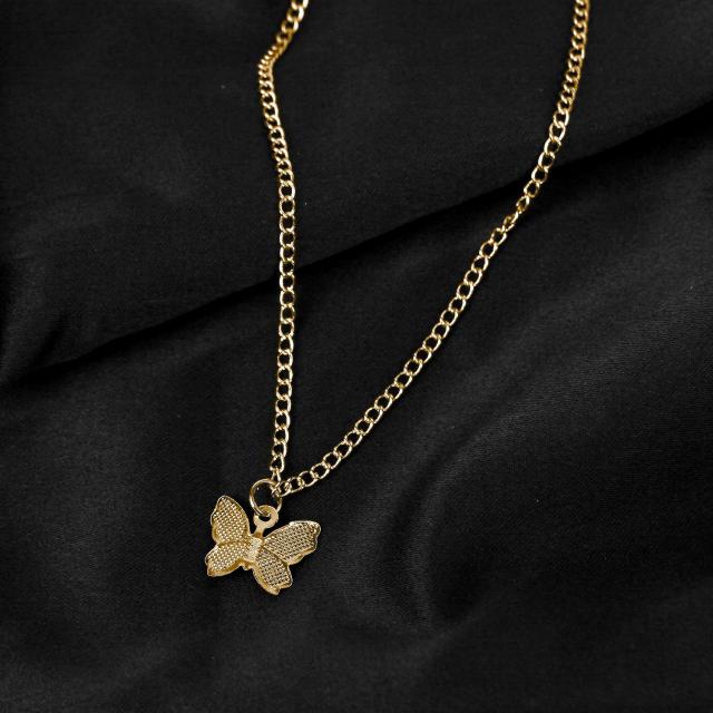 Gold Chain Butterfly Pendant Choker Necklace Women Statement Collares Bohemian Beach Jewelry Gift Collier Cheap