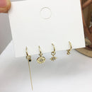 Peri'sBox 4Pcs/Set Love Heart Gold Small Hoop Earrings Cherry Rhinestone Earrings for Women Cute Romantic Earrings 2020 Trendy
