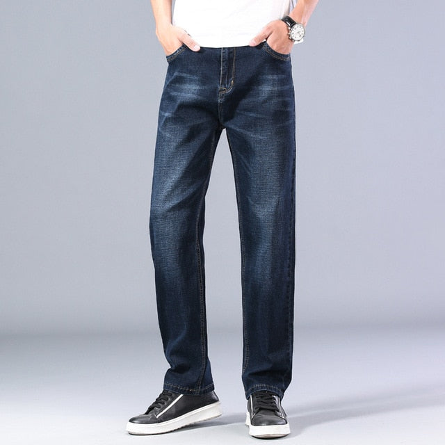 7 Colors Available Men's Thin Straight-leg Loose Jeans 2021 Summer New Classic Style Advanced Stretch Loose Pants Male Brand