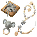 Bopoobo 1Set Bath Toys Set Kid Swaddle Wrap Baby Milestones Brush Rattle Bracelet Bibs Photography Supplies Birth Gift Product