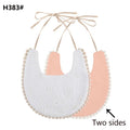 Baby Cotton Embroidery Double Side Bibs Toddler Saliva Towel Feeding Burp Cloths Only 1 Pc shown in the picture