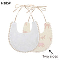 Baby Cotton Embroidery Double Side Bibs Toddler Saliva Towel Feeding Burp Cloths Only 1 Pc shown in the picture