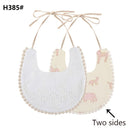Baby Cotton Embroidery Double Side Bibs Toddler Saliva Towel Feeding Burp Cloths Only 1 Pc shown in the picture