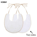 Baby Cotton Embroidery Double Side Bibs Toddler Saliva Towel Feeding Burp Cloths Only 1 Pc shown in the picture