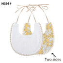 Baby Cotton Embroidery Double Side Bibs Toddler Saliva Towel Feeding Burp Cloths Only 1 Pc shown in the picture