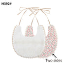 Baby Cotton Embroidery Double Side Bibs Toddler Saliva Towel Feeding Burp Cloths Only 1 Pc shown in the picture