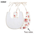 Baby Cotton Embroidery Double Side Bibs Toddler Saliva Towel Feeding Burp Cloths Only 1 Pc shown in the picture