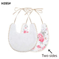 Baby Cotton Embroidery Double Side Bibs Toddler Saliva Towel Feeding Burp Cloths Only 1 Pc shown in the picture