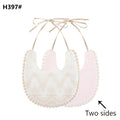 Baby Cotton Embroidery Double Side Bibs Toddler Saliva Towel Feeding Burp Cloths Only 1 Pc shown in the picture