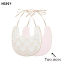 Baby Cotton Embroidery Double Side Bibs Toddler Saliva Towel Feeding Burp Cloths Only 1 Pc shown in the picture