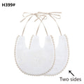 Baby Cotton Embroidery Double Side Bibs Toddler Saliva Towel Feeding Burp Cloths Only 1 Pc shown in the picture