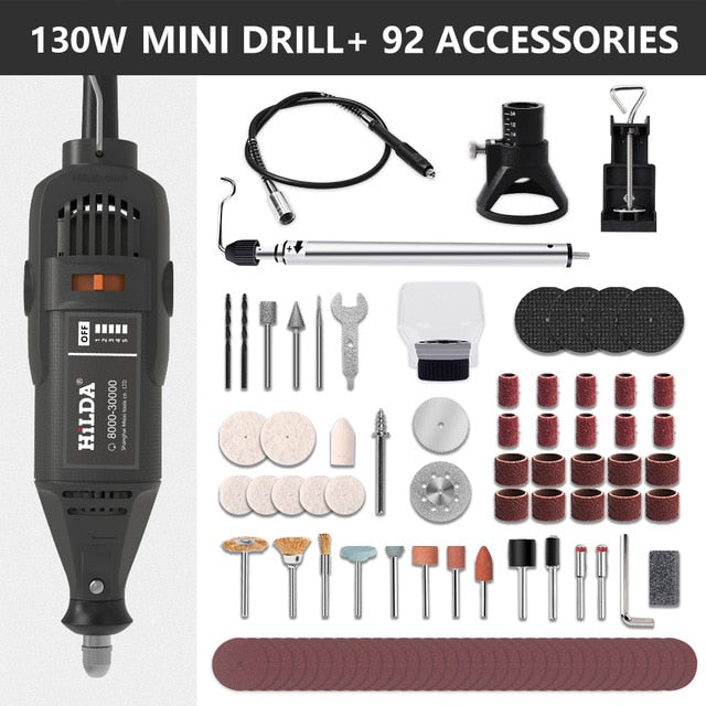 HILDA Electric Mini Drill Dremel Grinder Engraving Pen Mini Drill Electric Rotary Tool Grinding Machine Dremel Accessories