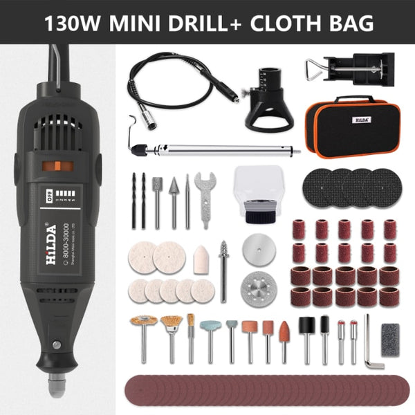 HILDA Electric Mini Drill Dremel Grinder Engraving Pen Mini Drill Electric Rotary Tool Grinding Machine Dremel Accessories
