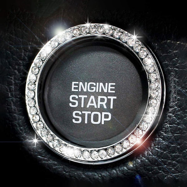 2021 Automobiles Start Switch Button Decorative Diamond Rhinestone Ring Auto SUV Car Decorative Accessories Interior for Girls