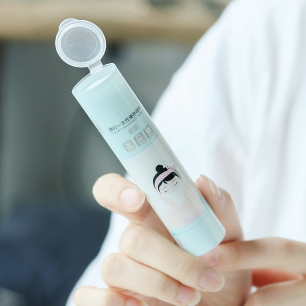 Portable Travel Disposable Cleansing Towel and Storage Box Compressed Face Towel Magic Wipes Paper Wood Fiber Tissue 10 Capsules