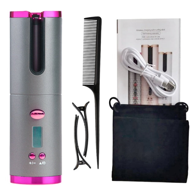 Automatic Hair Curler Auto Ceramic LCD Curling Iron Hair Waver Tongs Beach Waves Styling Tools Iron Curling Wand USB Air Curler