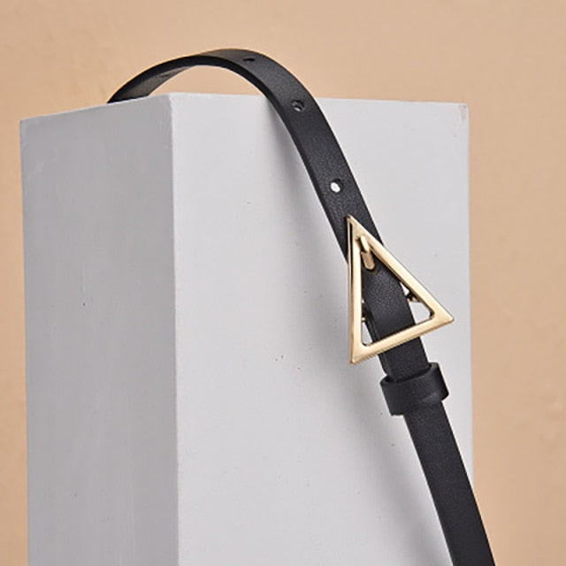 JIFANPAUL new style triangle buckle thin belt women's decorative dress Korean fashion style matching jeans belt simple tren