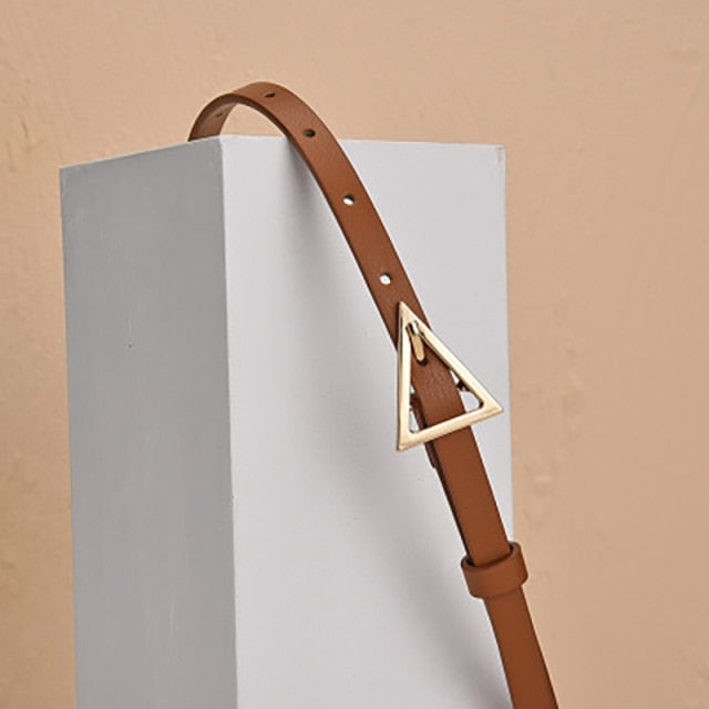 JIFANPAUL new style triangle buckle thin belt women's decorative dress Korean fashion style matching jeans belt simple tren