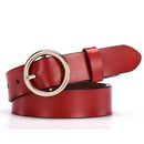 Leather Belts for Women Fashion Jeans Classic Retro Simple Round Buckle Female pin new Denim dress Sword goth Luxury punk gothic