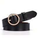 The New Classic Retro Fashion All-Match Leather Light Body Round Buckle Simple Circle Pin Belts For Women Fashion Jeans Female