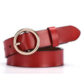 The New Classic Retro Fashion All-Match Leather Light Body Round Buckle Simple Circle Pin Belts For Women Fashion Jeans Female