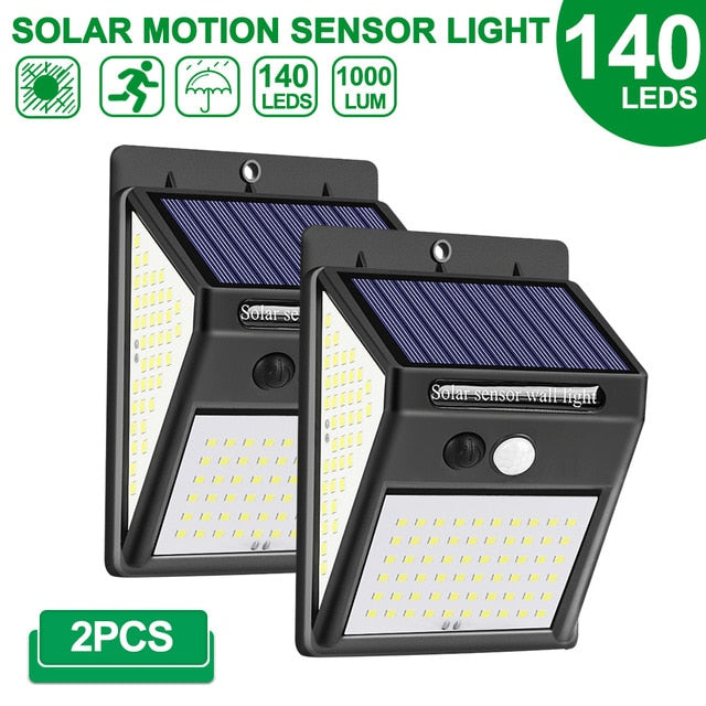 222 LED Solar Light Outdoor  4 Modes Motion Sensor PIR Wall Light Waterproof Solar Lamp Solar Powered Sunlight Garden Decoration