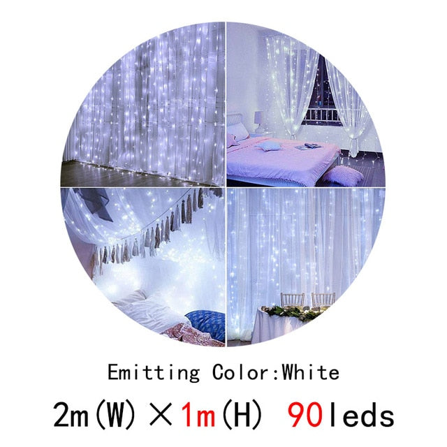 AIFENG Led Curtain String Light Led Christmas Garland Party Patio Window Decor Fairy Lights Xmas Wedding Lights EU 220V