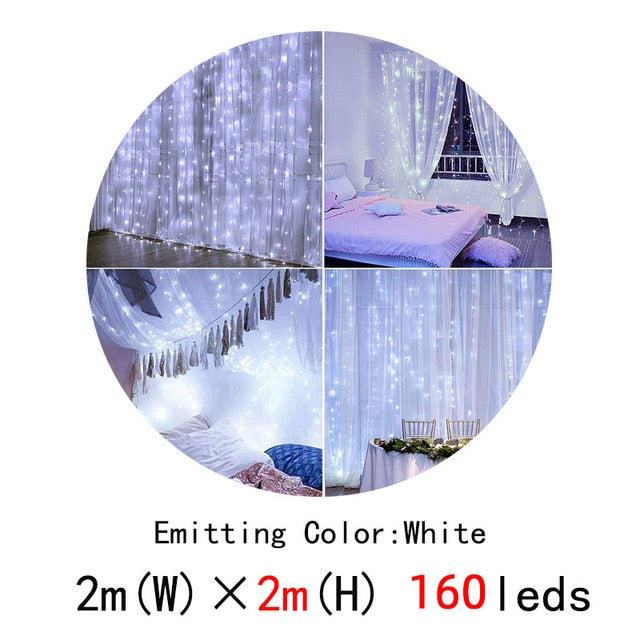 AIFENG Led Curtain String Light Led Christmas Garland Party Patio Window Decor Fairy Lights Xmas Wedding Lights EU 220V