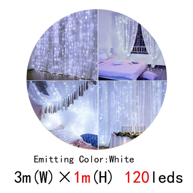 AIFENG Led Curtain String Light Led Christmas Garland Party Patio Window Decor Fairy Lights Xmas Wedding Lights EU 220V