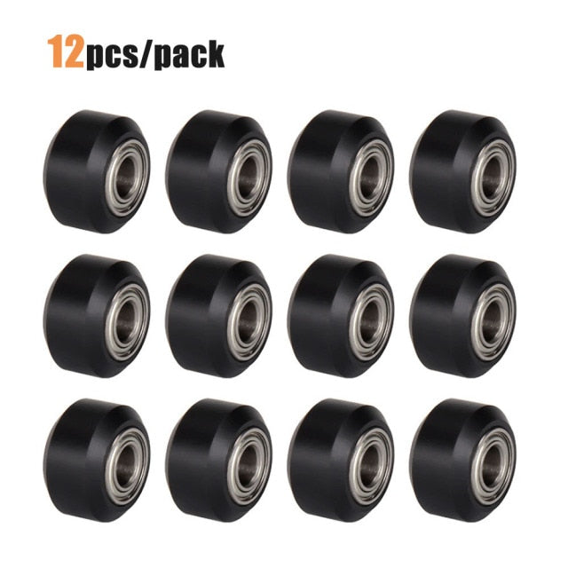 12/24pcs CNC Openbuilds Plastic POM Wheel with 625zz Idler Pulley Gear Passive Round/V-Slot Perlin Pulley Wheel for CR10 Ender 3