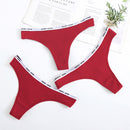 Women's Lace Fashion Cotton G-string Letter Thong Panties Sexy low Waist Briefs Underwear Female Lingerie Intimate Pants
