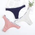 Women's Lace Fashion Cotton G-string Letter Thong Panties Sexy low Waist Briefs Underwear Female Lingerie Intimate Pants