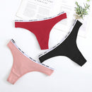 Women's Lace Fashion Cotton G-string Letter Thong Panties Sexy low Waist Briefs Underwear Female Lingerie Intimate Pants