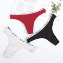 Women's Lace Fashion Cotton G-string Letter Thong Panties Sexy low Waist Briefs Underwear Female Lingerie Intimate Pants