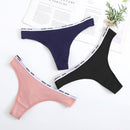 Women's Lace Fashion Cotton G-string Letter Thong Panties Sexy low Waist Briefs Underwear Female Lingerie Intimate Pants