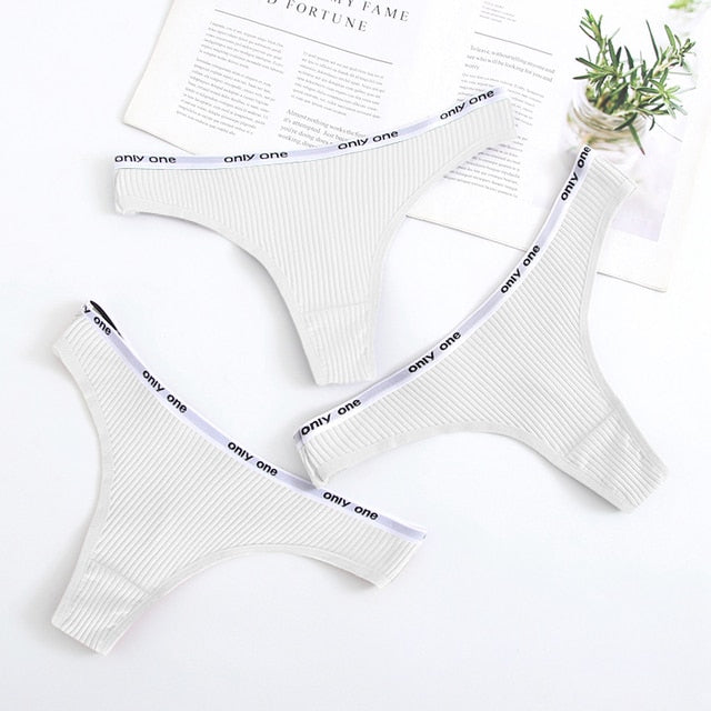 Women's Lace Fashion Cotton G-string Letter Thong Panties Sexy low Waist Briefs Underwear Female Lingerie Intimate Pants