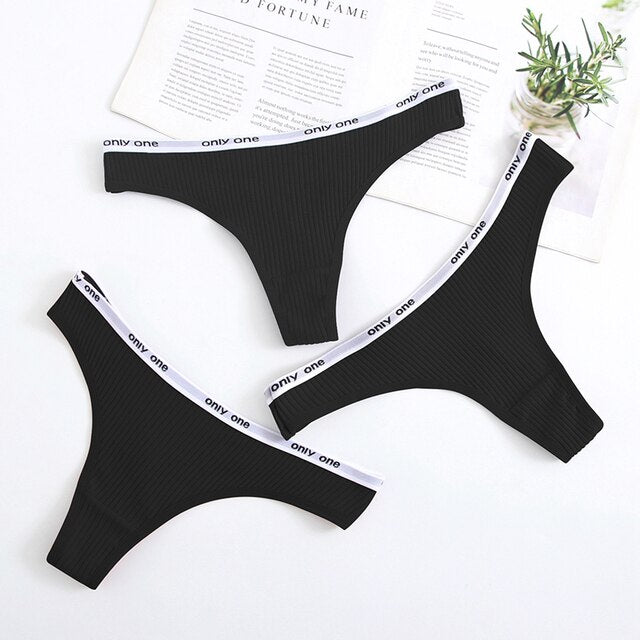 Women's Lace Fashion Cotton G-string Letter Thong Panties Sexy low Waist Briefs Underwear Female Lingerie Intimate Pants