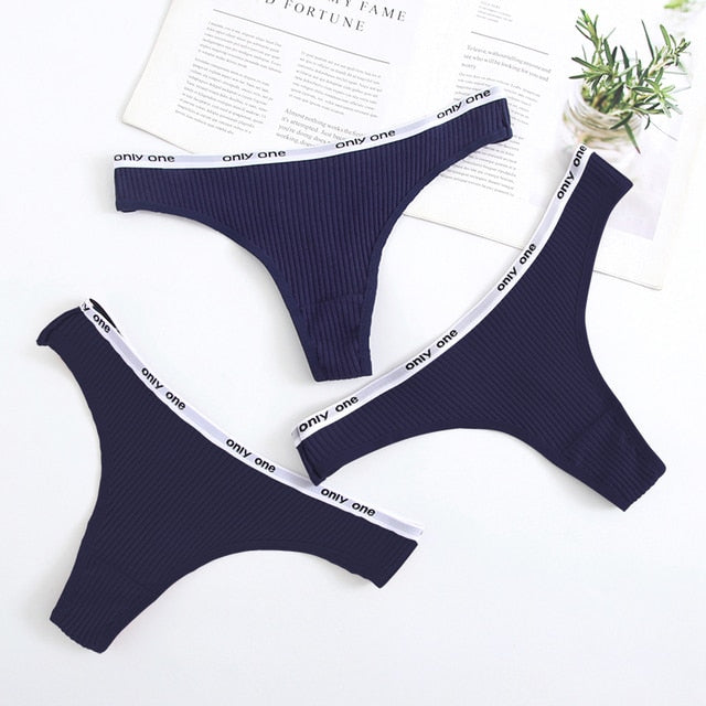 Women's Lace Fashion Cotton G-string Letter Thong Panties Sexy low Waist Briefs Underwear Female Lingerie Intimate Pants