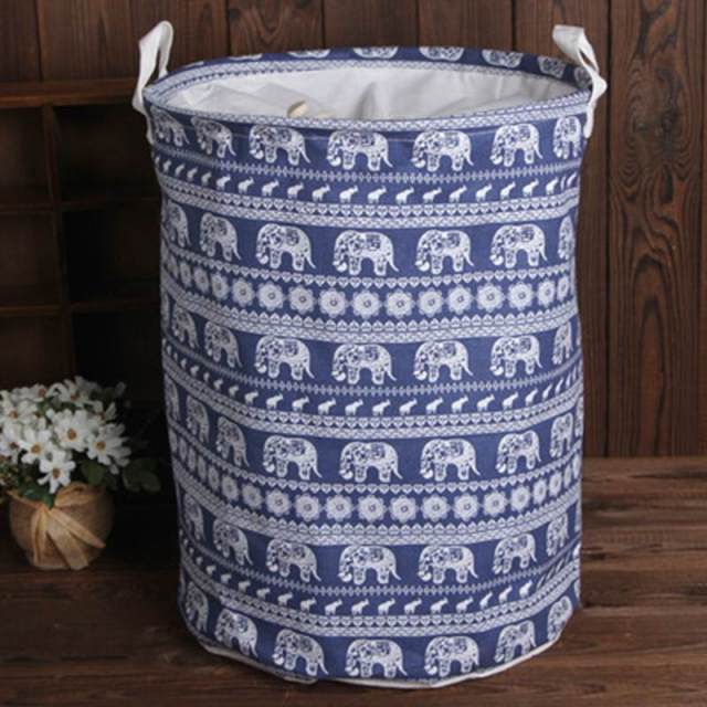 1pc Folding Laundry Basket Round Storage Bin Bag Large Hamper Collapsible Clothes Toy Basket Bucket Organizer Large Capacity