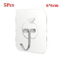 1-10Pcs 6x6cm Transparent Strong Self Adhesive Door Wall Hangers Hooks Suction Heavy Load Rack Cup Sucker for Kitchen Bathroom