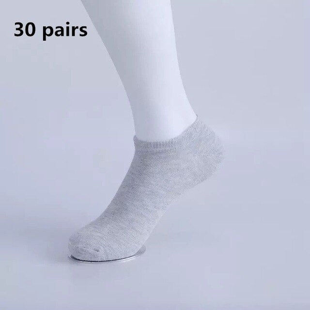 20/30pairs/Men's Casual Boat Socks Solid Color Socks Shallow Mouth Breathable Soft Socks Men's Shoes Gifts Ankle Socks Wholesale