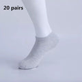 20/30pairs/Men's Casual Boat Socks Solid Color Socks Shallow Mouth Breathable Soft Socks Men's Shoes Gifts Ankle Socks Wholesale