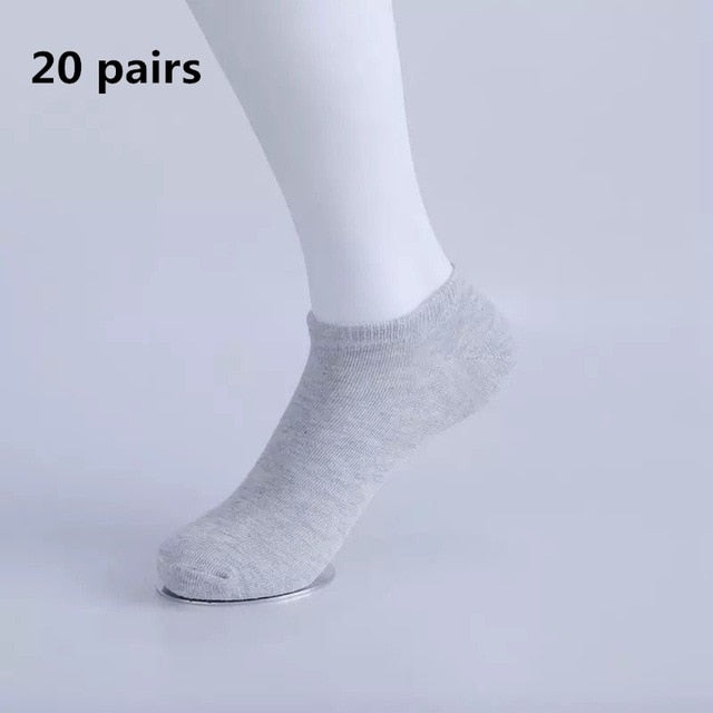 20/30pairs/Men's Casual Boat Socks Solid Color Socks Shallow Mouth Breathable Soft Socks Men's Shoes Gifts Ankle Socks Wholesale