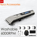 Riwa Barber Hair Clipper LED Screen Washable Electric Hair Trimmer Rechargeable Professional Hair Machine Hair Trimmer For Men