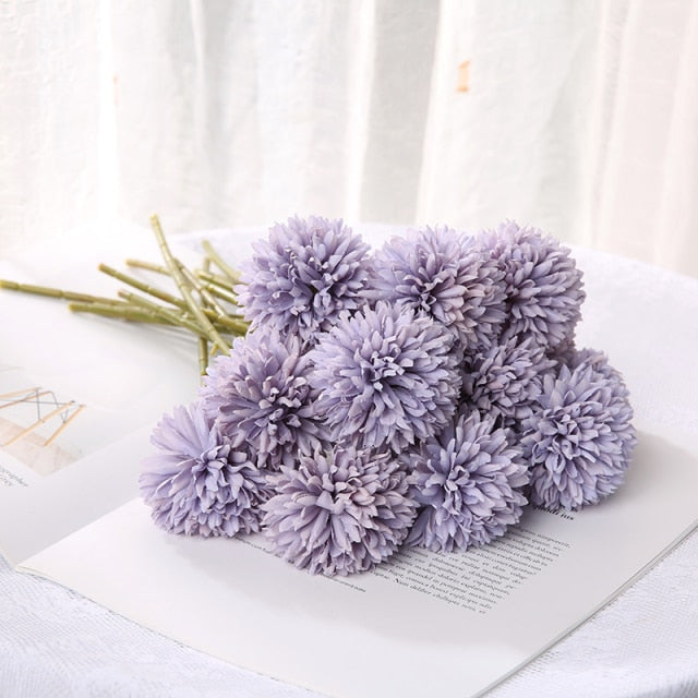1/3/5PcsBunch Artificial Flower Bouquet Silk Dandelion Flower Ball Fake Flowers DIY Home Widding Decoration Valentines Day Gifts