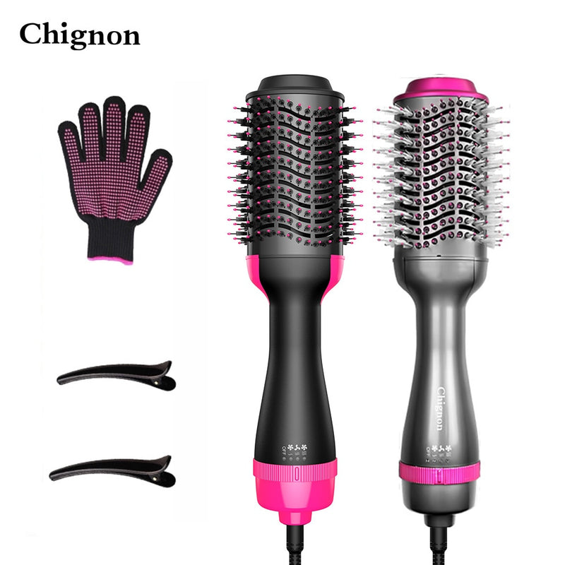 One Step Hair Dryer Volumize Hot Air Brush Hair Straightener Curler Comb Electric 3 IN 1Blow Dryer Brush Hair Hairdressing Tools