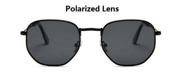 2021 Square Sunglases Men Hexagon Sun glasses Mannen Women Metal Frame Fishing Glasses Gold gray Eyewear lentes de sol hombre